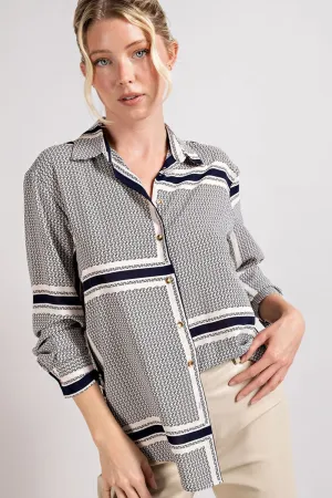Button Front Striped Shirt