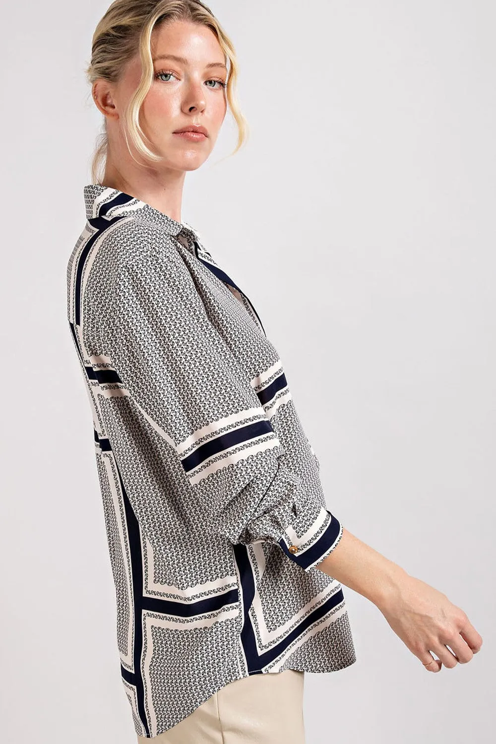 Button Front Striped Shirt