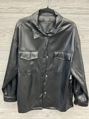 Jacket Shirt By Clothes Mentor In Black, Size: Xl