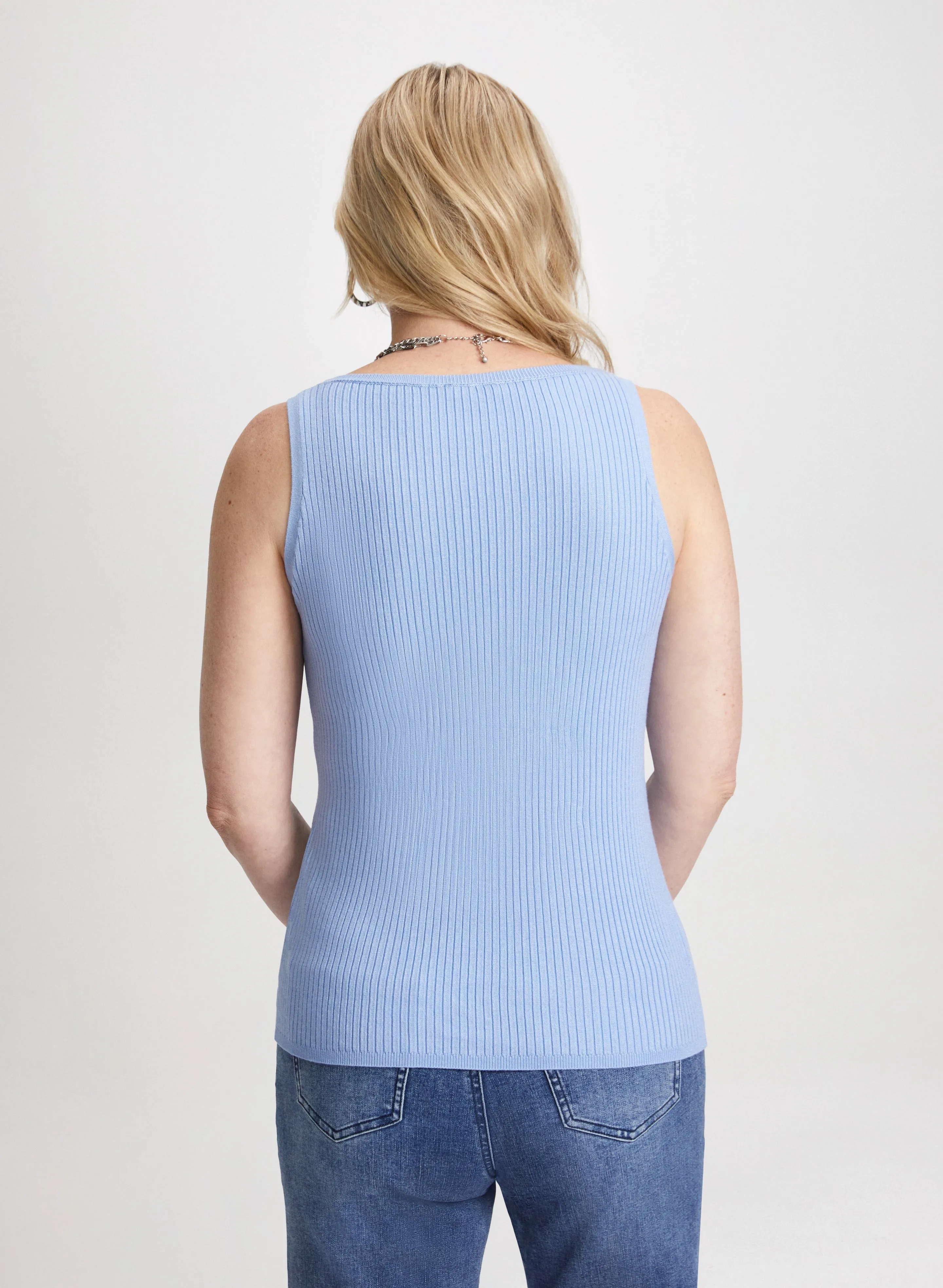 Sleeveless Ribbed Knit Top