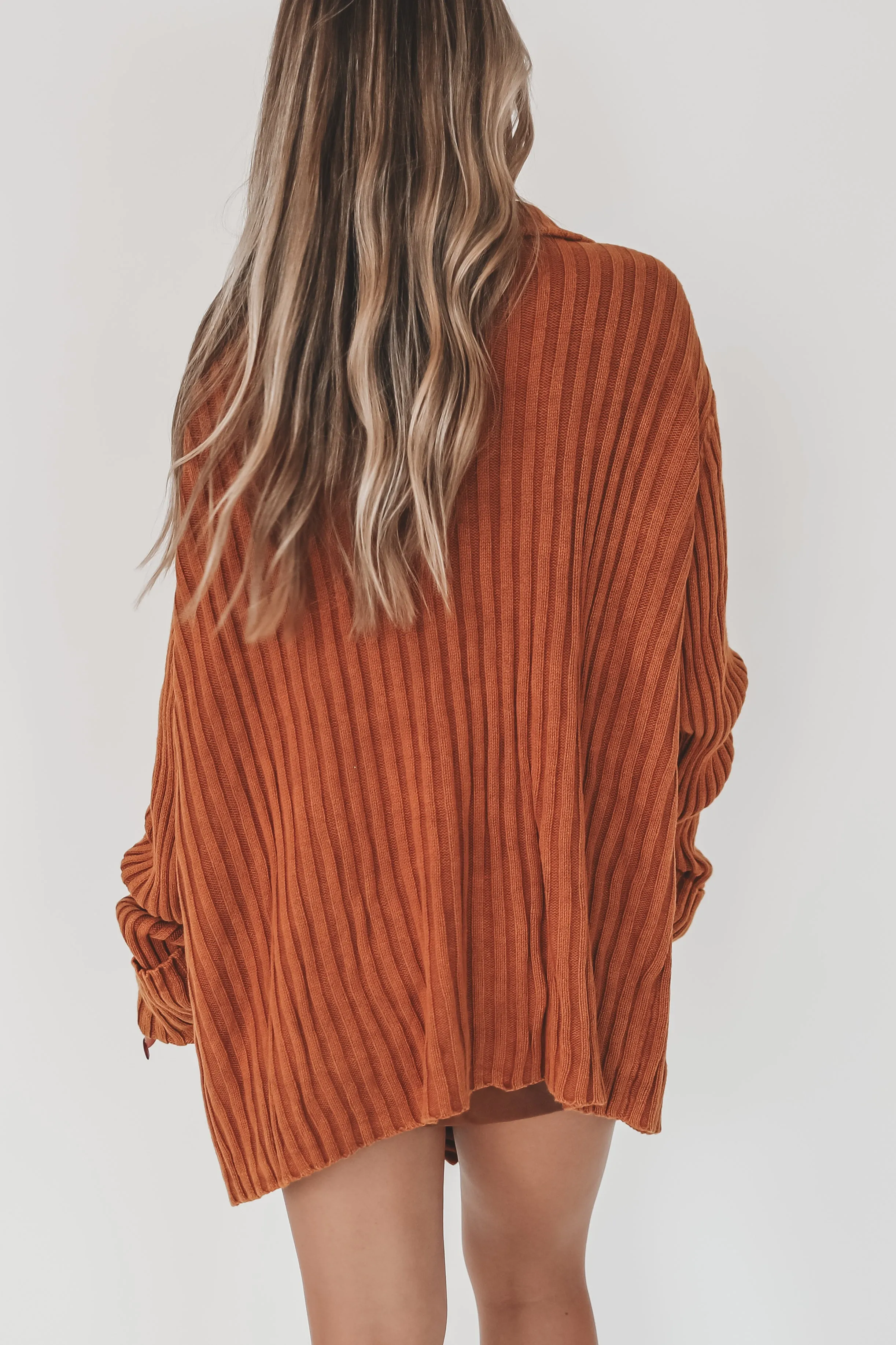 With A Side Of Comfy Washed Long Sleeve Sweater Cardigan